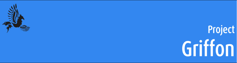 Project Griffon logo on blue background
